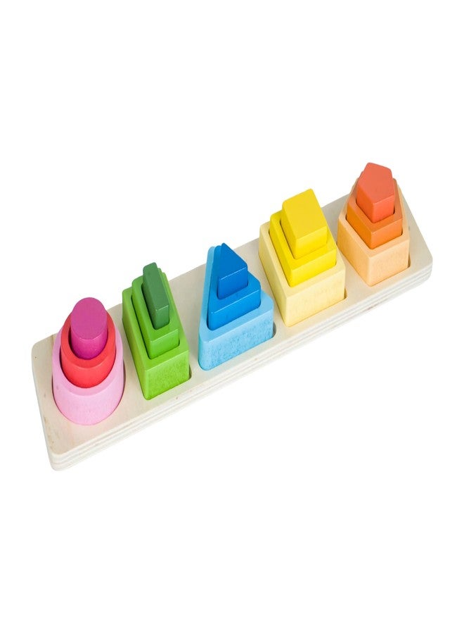 Tinker Box Block Sorting & Stacking Puzzle | Montessori Wooden Shape Sorting Toy for Kids | 15+ Months | Fine Motor Skills & Hand-Eye Coordination | Safe & Durable Educational Toy - Image 1