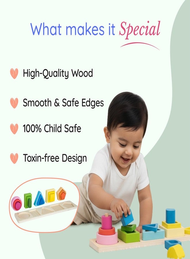 Tinker Box Block Sorting & Stacking Puzzle | Montessori Wooden Shape Sorting Toy for Kids | 15+ Months | Fine Motor Skills & Hand-Eye Coordination | Safe & Durable Educational Toy - Image 4