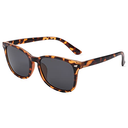COASION Polarized Kids Sunglasses UV 400 Protection for Girls Boys Classic Retro Style Toddler Shades Age 3-12 (Matte Leopard/Grey Lens) - Image 1