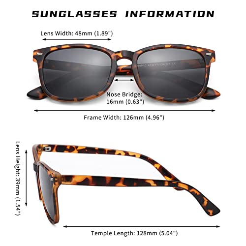 COASION Polarized Kids Sunglasses UV 400 Protection for Girls Boys Classic Retro Style Toddler Shades Age 3-12 (Matte Leopard/Grey Lens) - Image 3