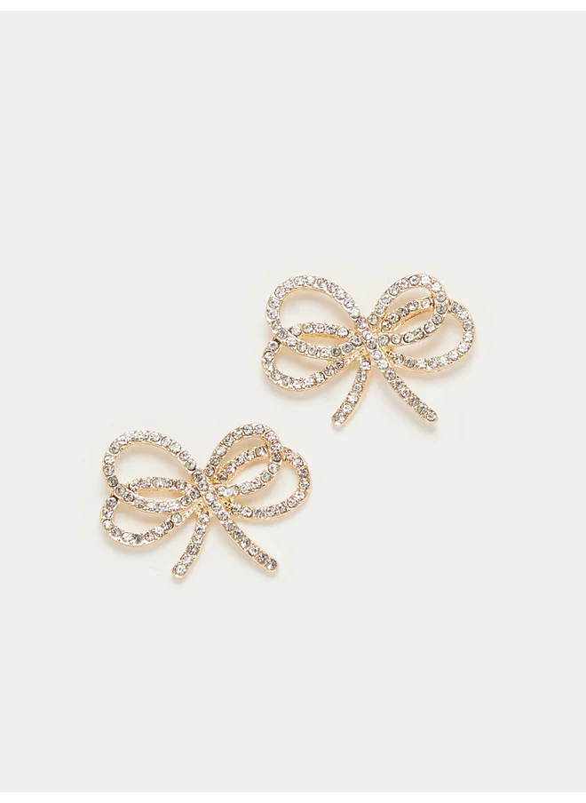ستايلي Styli Embellished Ribbon Earrings