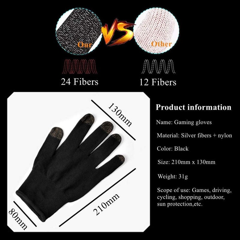 Rakizbe قفازات ألعاب Aovon لوحدة التحكم في الألعاب المحمولة - قفازات عالية الحساسية مضادة للتعرق قابلة للتنفس بدون درزات لشاشات اللمس لألعاب PUBG/Knives Out/Rules of Survival - Image 3