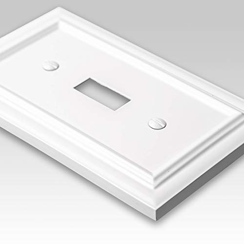 Amerelle 94RRRW Continental Wallplate, 3 Rocker, Cast Metal, White, 1-Pack - Image 2