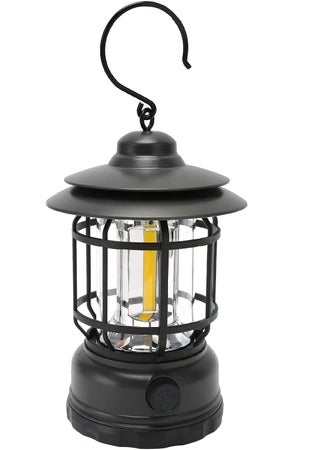 TrekEaze TrekEaze Camping Lantern Rechargeable Portable Battery Operated Retro Camping Lamp Waterproof Hanging Lamp for Outdoor Hiking Garden Camping and Emergency Black  - Image 1