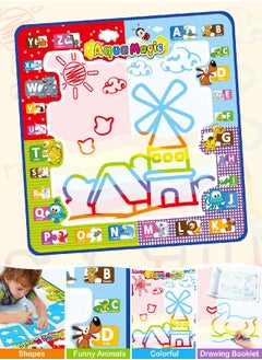 Jasonwell Jasonwell Aqua Water Doodle Mat 31 X 31 Inches Extra Large Magic Drawing Doodling Mat Coloring Mat Educational Toys Gifts for Kids Toddlers Boys Girls Age 2 3 4 5 6 7 8 Year Old (Alphabet)  - Image 3