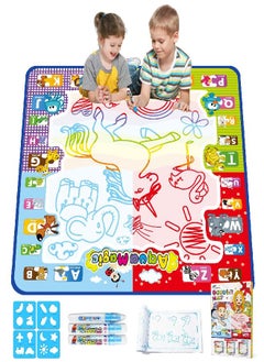 Jasonwell Jasonwell Aqua Water Doodle Mat 31 X 31 Inches Extra Large Magic Drawing Doodling Mat Coloring Mat Educational Toys Gifts for Kids Toddlers Boys Girls Age 2 3 4 5 6 7 8 Year Old (Alphabet)  - Image 5