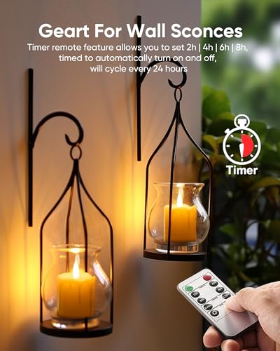 Homemory 2" x 2" Timer Remote Control Flickering Flameless Votive Candles, Realistic Battery Operated, 6Pack 3D Wick Electric Fake for Christmas, Wedding, Home Decorations - Image 3