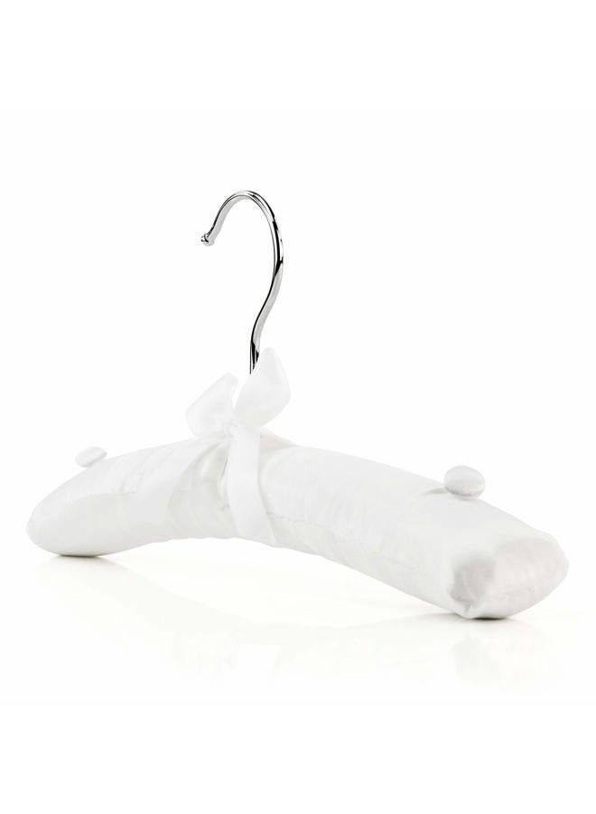 HANGERWORLD 3 Childrens White Satin Padded 30cm Coat Clothes Top Garment Hangers Baby Toddler - Image 3