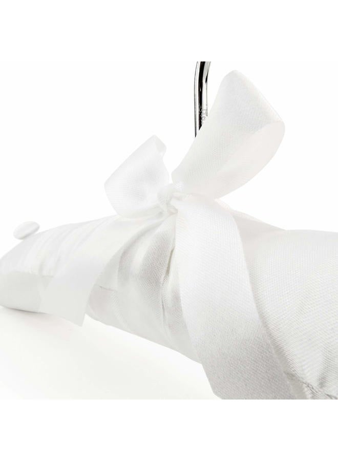 HANGERWORLD 3 Childrens White Satin Padded 30cm Coat Clothes Top Garment Hangers Baby Toddler - Image 5