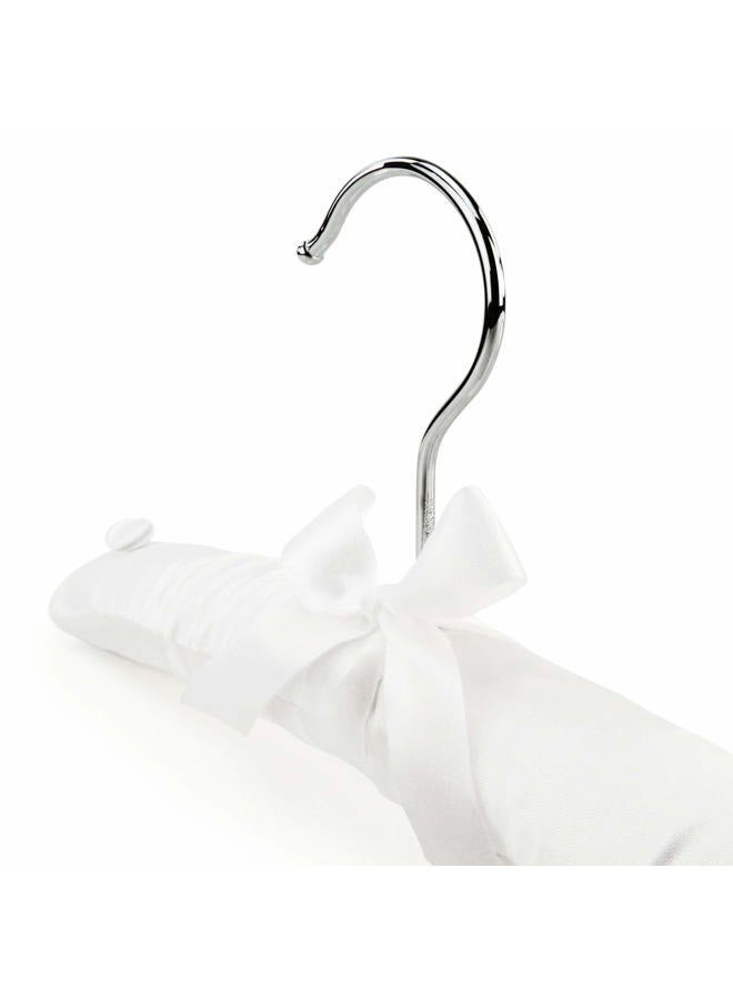 HANGERWORLD 3 Childrens White Satin Padded 30cm Coat Clothes Top Garment Hangers Baby Toddler - Image 4