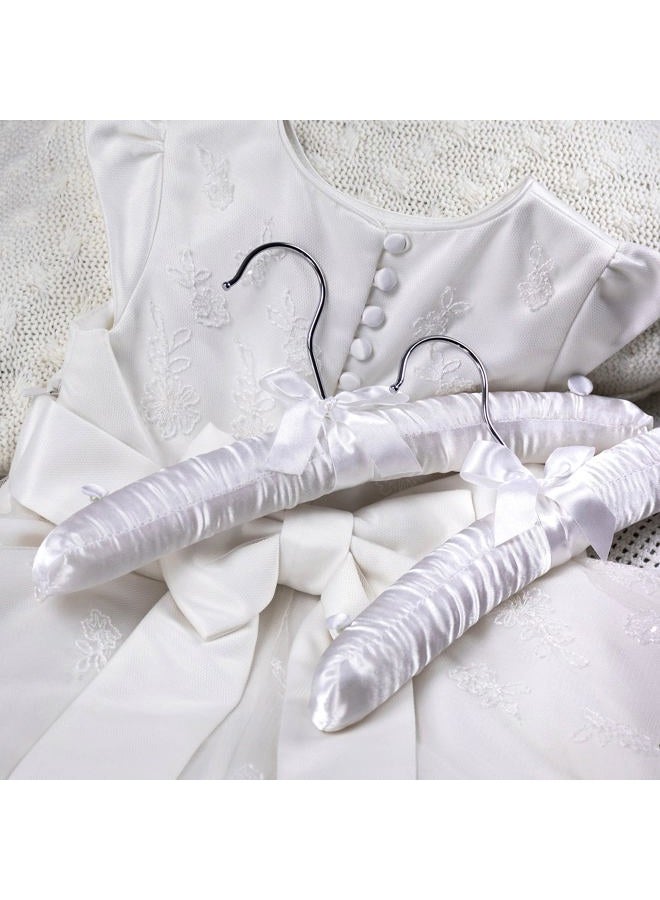 HANGERWORLD 3 Childrens White Satin Padded 30cm Coat Clothes Top Garment Hangers Baby Toddler - Image 2