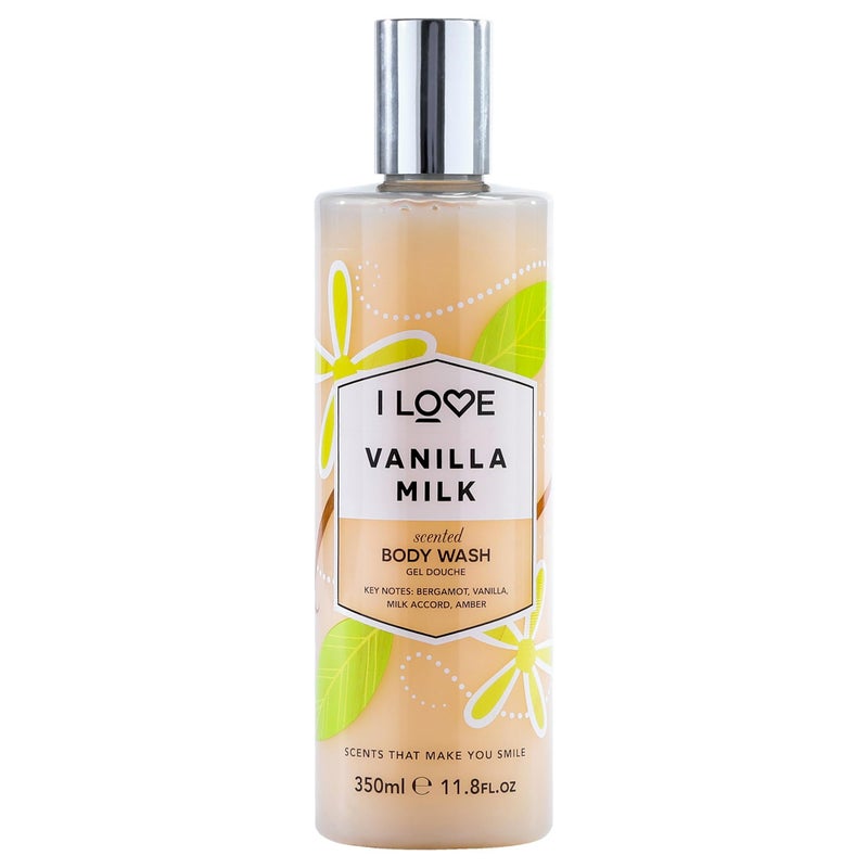 I LOVE Vanilla Milk Scented Body Wash - Moisturizing Body Wash and Foaming Bubble Bath - Vanilla and Amber Fragrance - 12.7 oz - Image 1