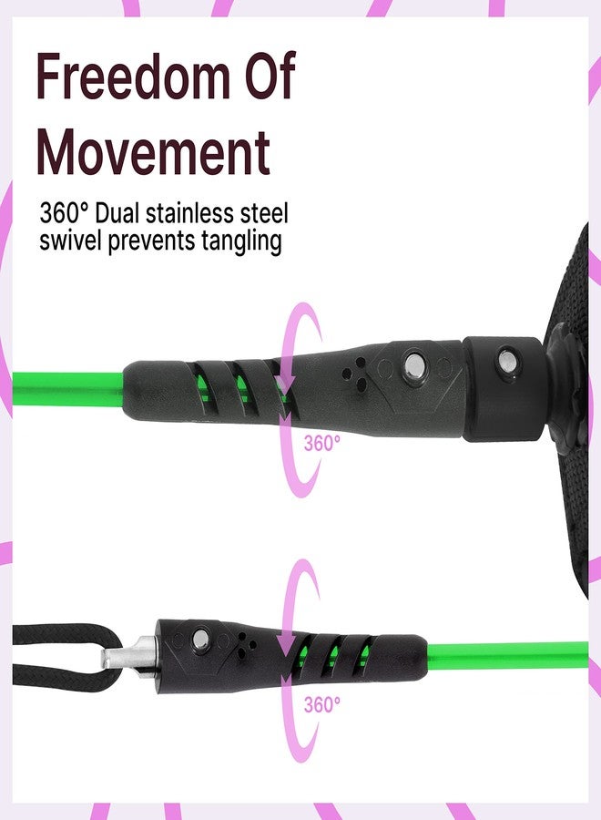 بي بي أس حبل ربط ذراع ملفوف من نوع BPS 'PRO' للوح التزلج على الماء مع قابس ربط للوح التزلج على الماء - مع دوارات مزدوجة (أخضر كورو) - Image 3