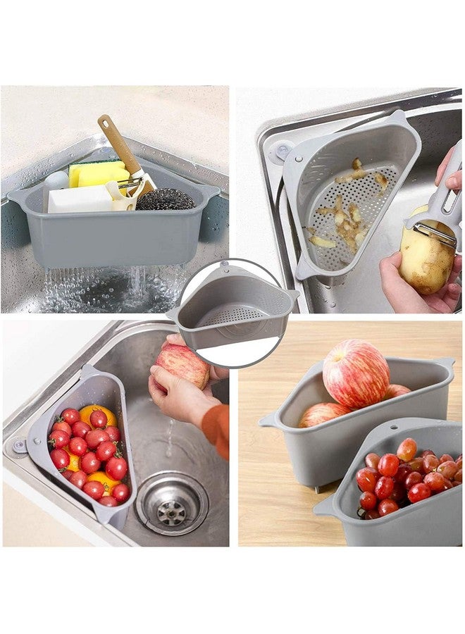 JRM Multifunctional Plastic Drain Shelf Sink Storage Rack for Kitchen, Bathroom, Soap Box Organizer (Grey, Pack of 2) - Image 3