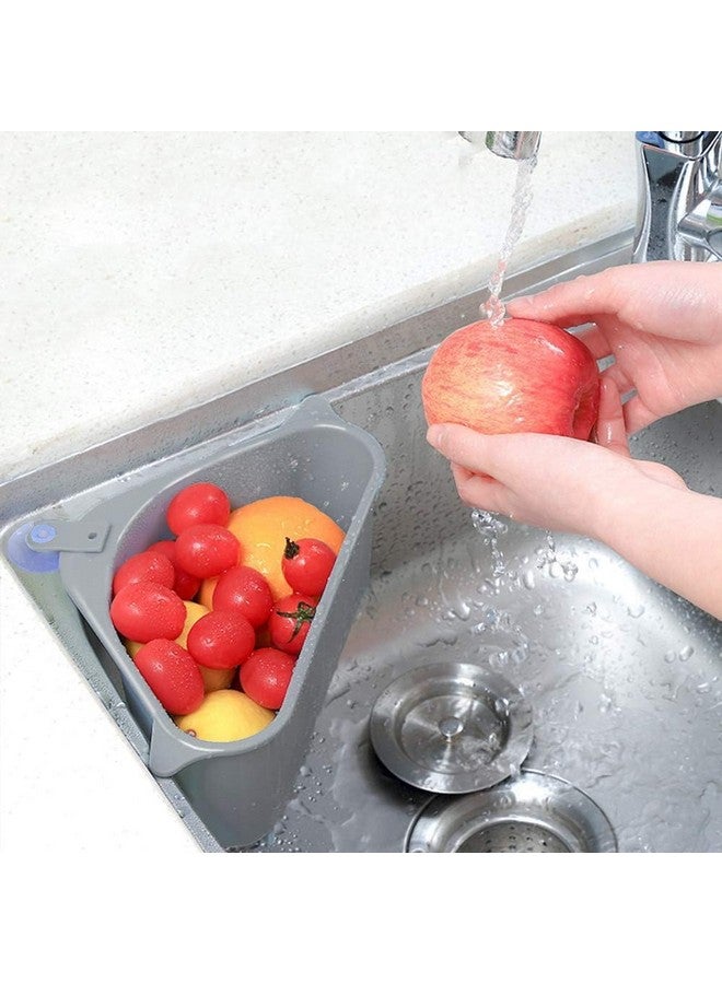 JRM Multifunctional Plastic Drain Shelf Sink Storage Rack for Kitchen, Bathroom, Soap Box Organizer (Grey, Pack of 2) - Image 1
