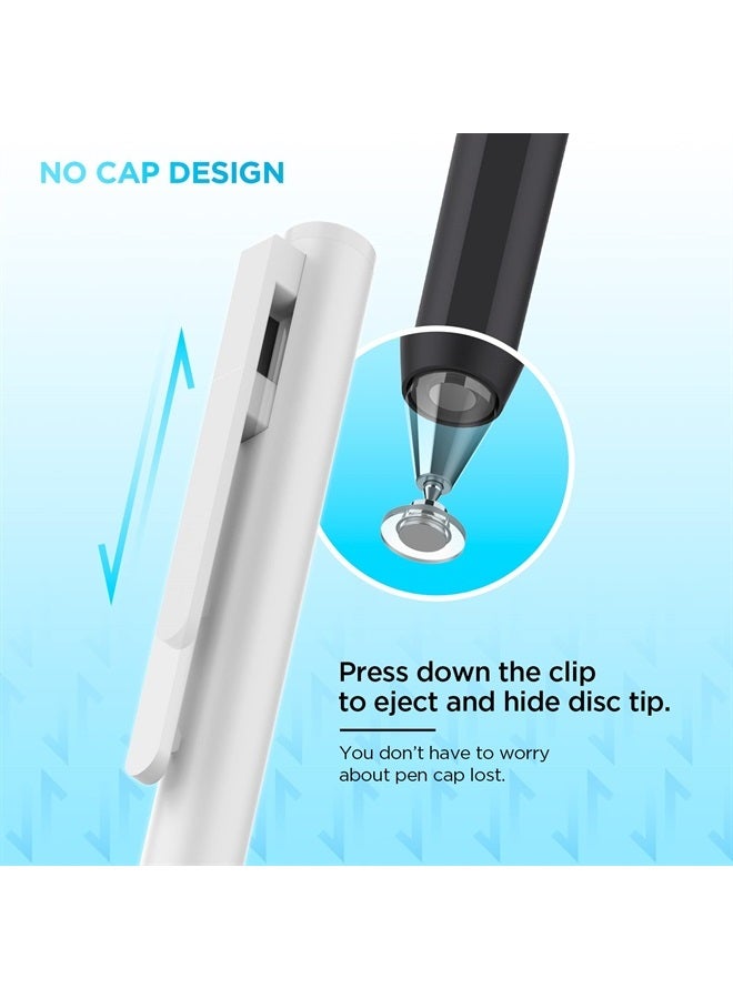 KXT Stylus for Touch Screens (2pcs), Smallest Disc Tip Universal Touch Pen for Apple iPad/Pro/Air/Mini/iPhone/Max/Samsung Galaxy Tablet/Amazon Fire HD/Chromebook/Android/HUAWEI/MI, Stylus with Pencil Clip - Image 5
