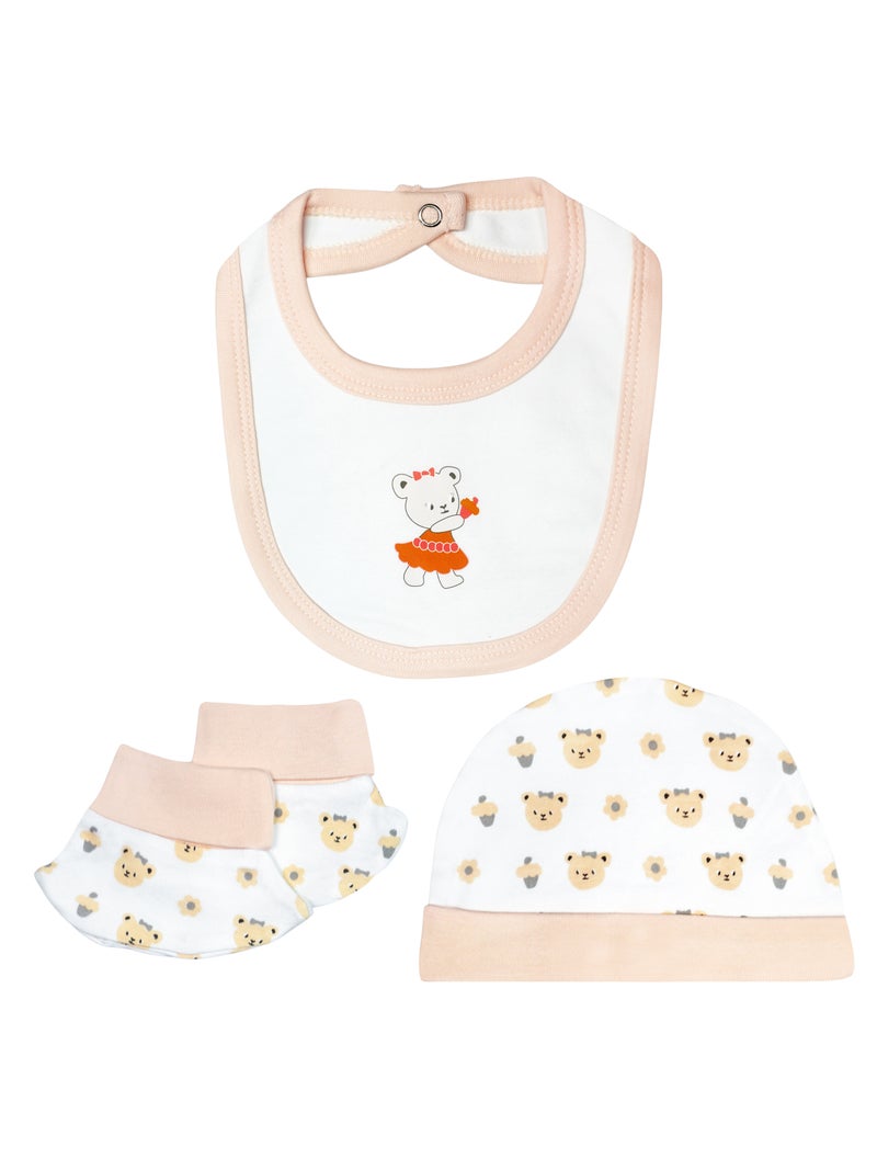 بابيز_بيسك بيبيز بيسك مجموعة هدايا مكونة من 5 قطع قطنية 100٪ للجنسين تشمل السالوبيت ، والرمبر ، والقفازات ، والقبعة ، والبيجامة/البذلة. - Image 4