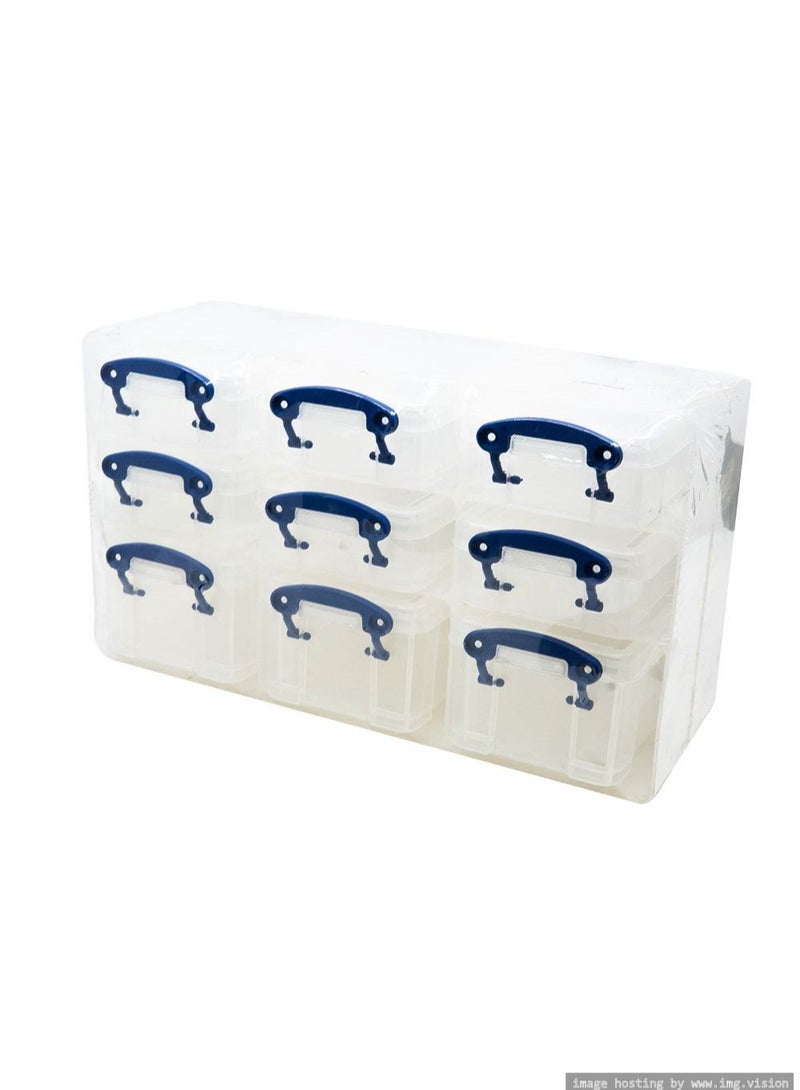 Really Useful Box Pack of 9 Organizer - Clear, H 28.5 cm x W 16.5 cm x D 10.5 cm - Image 1