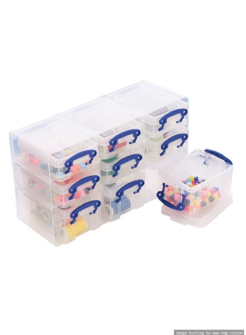 Really Useful Box Pack of 9 Organizer - Clear, H 28.5 cm x W 16.5 cm x D 10.5 cm - Image 2
