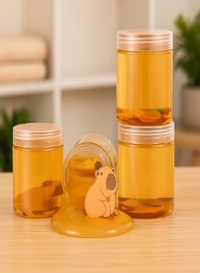 ZESTO سلايم زيستو (عبوة من 4) بتصميم حيوان الكابيبارا، متعدد الألوان ومعطر، مع ألعاب داخل البرطمان | طقم اصنعه بنفسك للأولاد والبنات والأطفال من 3 إلى 10 سنوات (500 غرام) | هدية عيد ميلاد للأطفال | لعبة ناعمة مطاطية - كابيبارا - Image 2