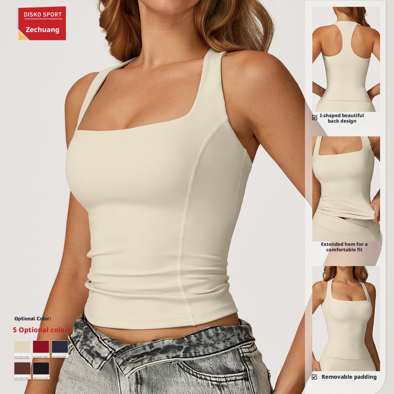 Women's Bare-Feel Yoga Vest Racerback Fitted Tank Top 2044 - Image 3