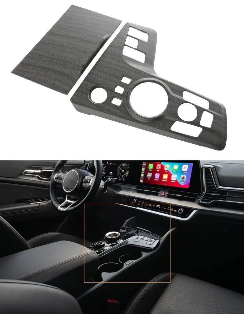 Kadore for Kia Sportage 2023 2024 2025 Hybrid SUV Peach Wood Style Center Console Interior Gear Shift Panel Frame Cover Trim LHD (Electronic Shifter Only) 2pc - Image 2