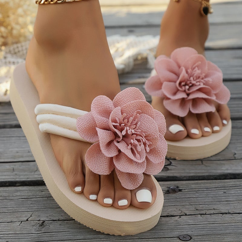 Flip-Flops For Women Plus Size Flower Flat-Soled Women'S Sandals Platform Sandals - Image 1