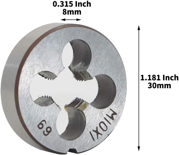 LingGan HSS 10mm X 1 Metric Right Hand Round Die, Machine Thread Die M10 X 1mm Pitch for Mold Machining, Alloy Steel, It Can Process Steel, Cast Iron, Copper And Aluminum. - Image 3