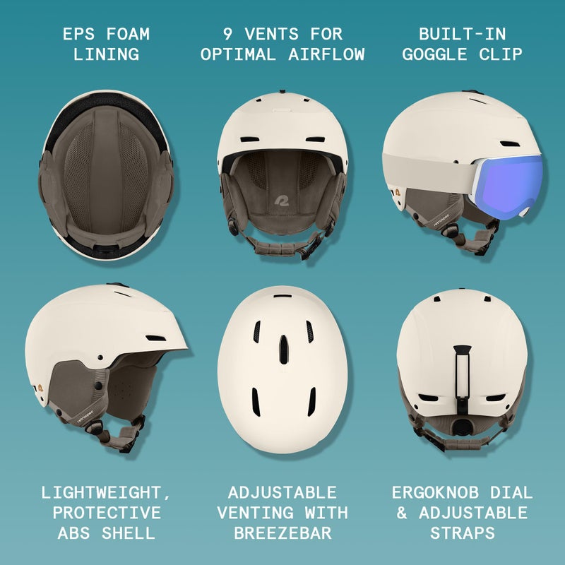 Retrospec Zephyr Ski Helmet - Snowboard Helmet for Adults & Youth- Adjustable Fit Snow Helmet with Protective Shell, and Breathable Vents for Men, Women, Boys and Girls - Image 2