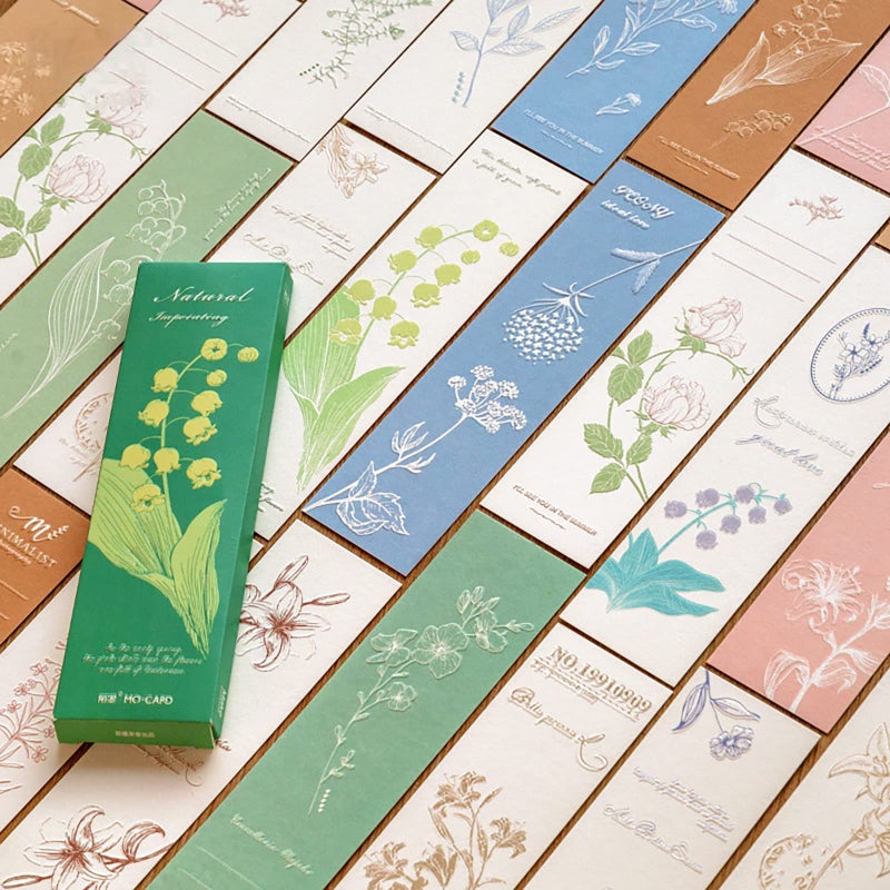 Doraking 20PCS Nature Themed Paper Bookmarks for Book Lovers Boxed Bookmarks Set as Gifts for StudentsNatural Imprinting - Image 2