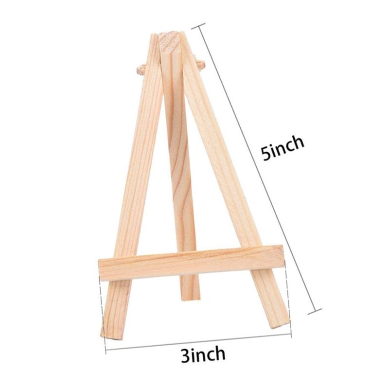Mini Wooden Easel Stand Natural Pine Wood 8pcs Small Tripod for Painting Photos Crafts - Image 3