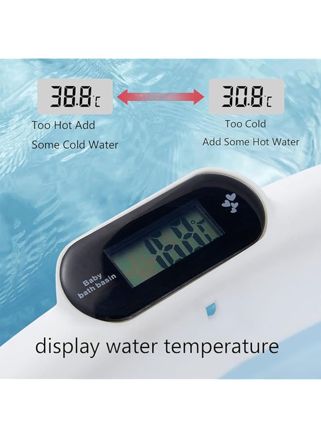 DMG TECH Dmg Baby Folding Bathtub Foldable Baby Bathtub With Temperature Sensing Portable Safe Shower Basin With Support Pad For Newborn/Infant/Toddler Sitting Lying Large Safe Bathtub (Pink) - Image 5