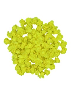 Generic Tdas Artificial Flowers for Home Decoration - Ideal House Decoration Items for Pooja Room, Ganpati Festivals - Foam Rose Flower Needs - Perfect Backdrop for Pooja Decorations – 100 pcs (Yellow)  - Image 2