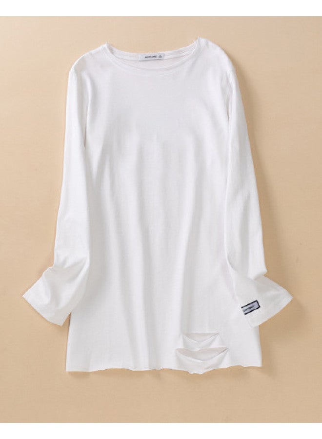 Jeanswest 2025 Spring Women'S Top Sweet Style Fashion Youthful Outfit Round Neck Pure Cotton Long Sleeve T-Shirt - Image 1