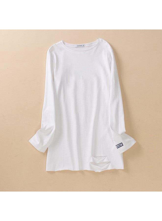 Jeanswest 2025 Spring Women'S Top Sweet Style Fashion Youthful Outfit Round Neck Pure Cotton Long Sleeve T-Shirt - Image 2