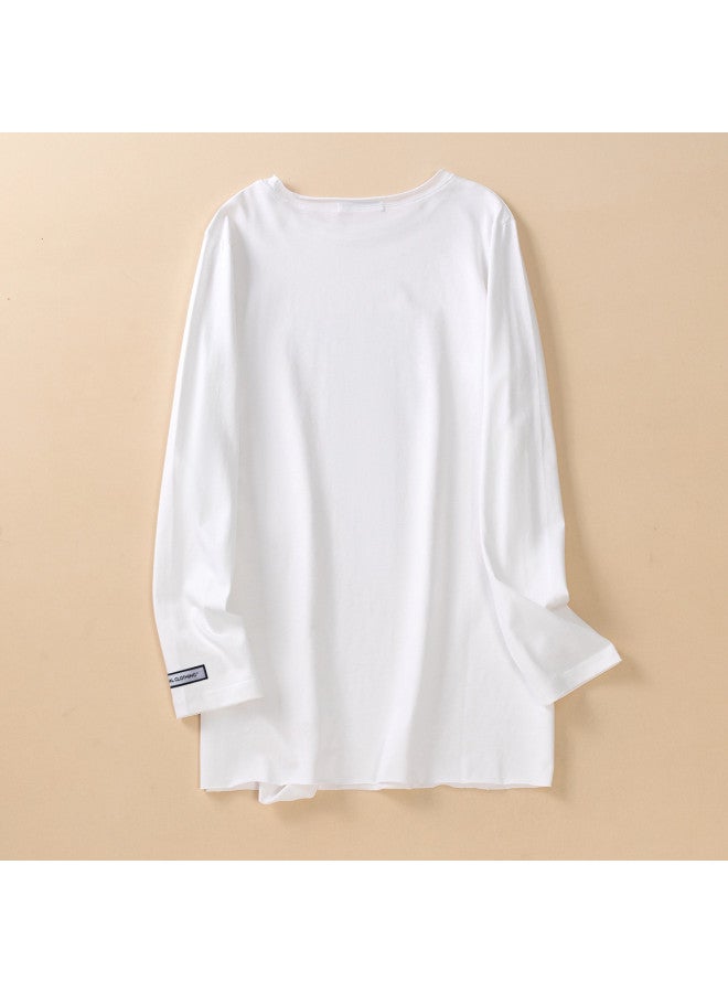 Jeanswest 2025 Spring Women'S Top Sweet Style Fashion Youthful Outfit Round Neck Pure Cotton Long Sleeve T-Shirt - Image 3