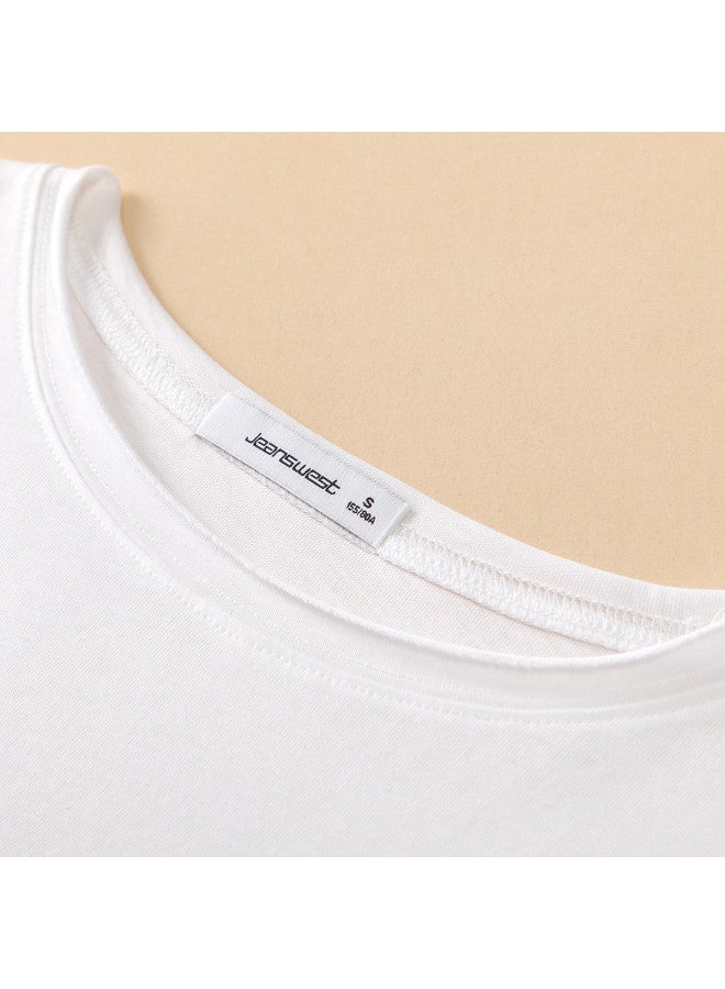 Jeanswest 2025 Spring Women'S Top Sweet Style Fashion Youthful Outfit Round Neck Pure Cotton Long Sleeve T-Shirt - Image 4