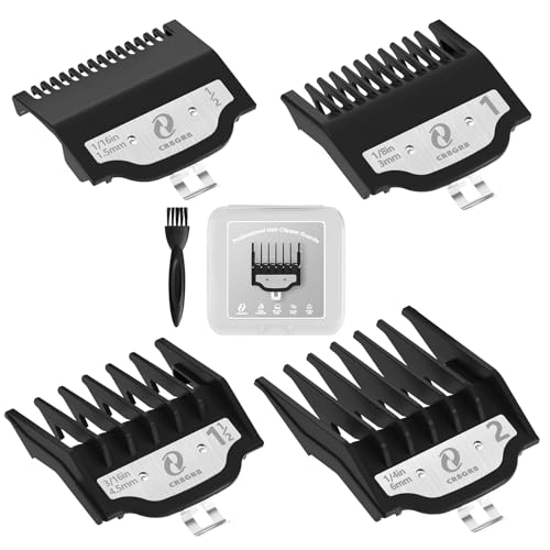 CR8GR8 Clipper Guards Set, Compatible with Wahl Hair Clippers, Guard Number: #1/2, #1, #1 1/2, #2 (Length: 1/16", 1/8", 3/16", 1/4") - Image 1