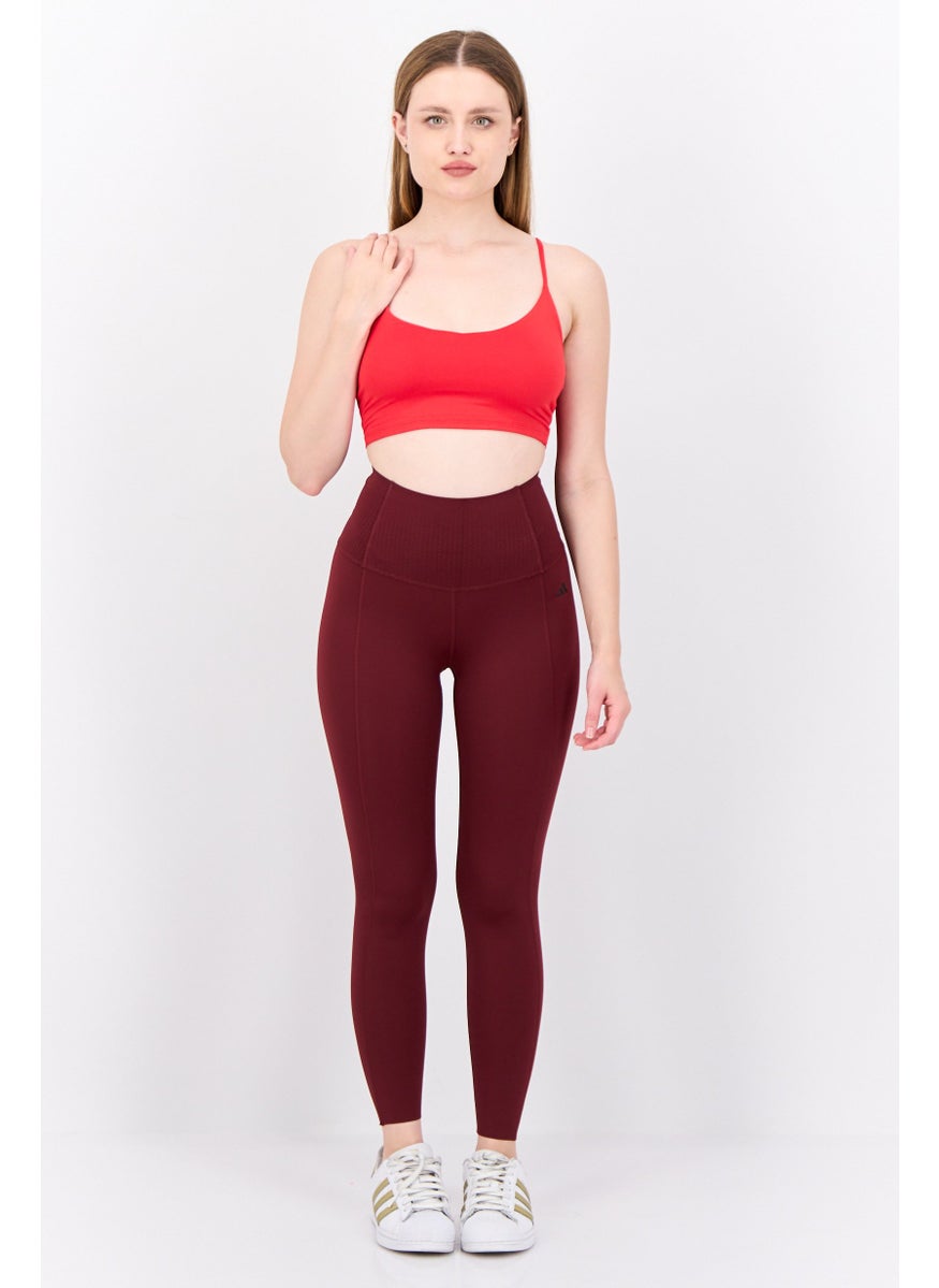 Adidas Women Tight Fit Brand Logo  Training Leggings, Brown  - Image 4