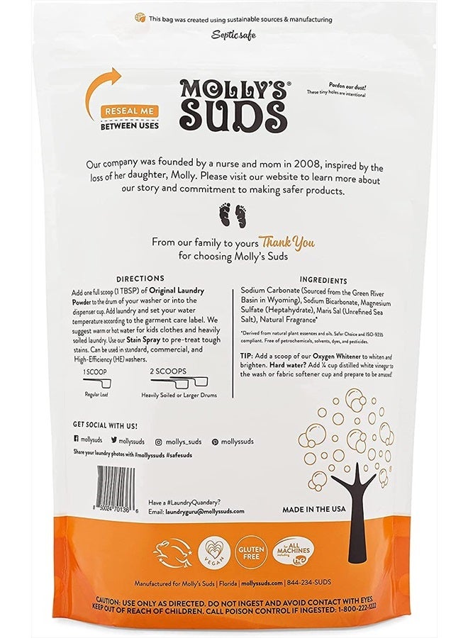 MOLLY'S SUDS Original Laundry Detergent Powder | Natural Laundry Detergent Powder for Sensitive Skin | Earth-Derived Ingredients, Stain Fighting | 240 Loads (Citrus Grove)  - Image 2