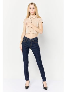 ESPRIT Women Skinny Fit Washed Stretchable Jeans, Navy  - Image 3