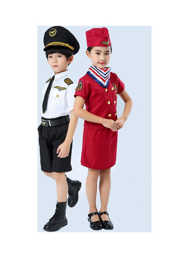 NIBEMINENT Children's Flight Attendant Clothes Little Pilot Cosplay Costume Set 110cm - Image 4