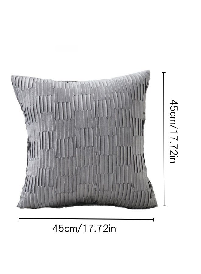 SHABILI 2-Pack Cotton Throw Pillow Covers, 18x18 inches for Living Room Sofa Bed Sofa Decorative Cushion Covers, Soft Striped Square Cushion Cover 45x45 cm, Rustic Boho Home Decor (Grey)  - Image 5