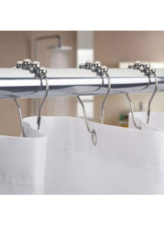 Y&D Shower Curtain Rings, Set of 12, Rust-Resistant Metal Shower Hooks Ring Shower Rings for Curtain Rolling Shower Curtain Hooks for Bathroom Shower Rod Shower Curtain Hangers  - Image 5