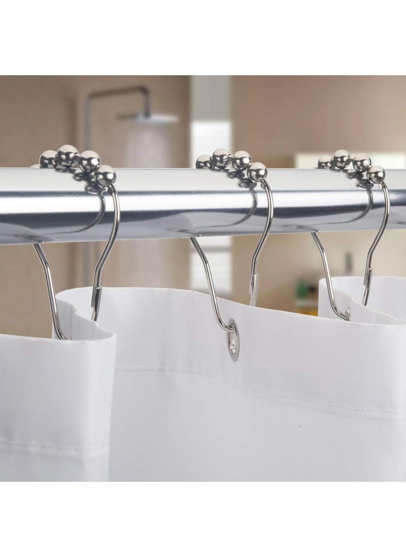 Y&D Shower Curtain Rings, Set of 12, Rust-Resistant Metal Shower Hooks Ring Shower Rings for Curtain Rolling Shower Curtain Hooks for Bathroom Shower Rod Shower Curtain Hangers  - Image 5