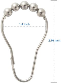 Y&D Shower Curtain Rings, Set of 12, Rust-Resistant Metal Shower Hooks Ring Shower Rings for Curtain Rolling Shower Curtain Hooks for Bathroom Shower Rod Shower Curtain Hangers  - Image 2