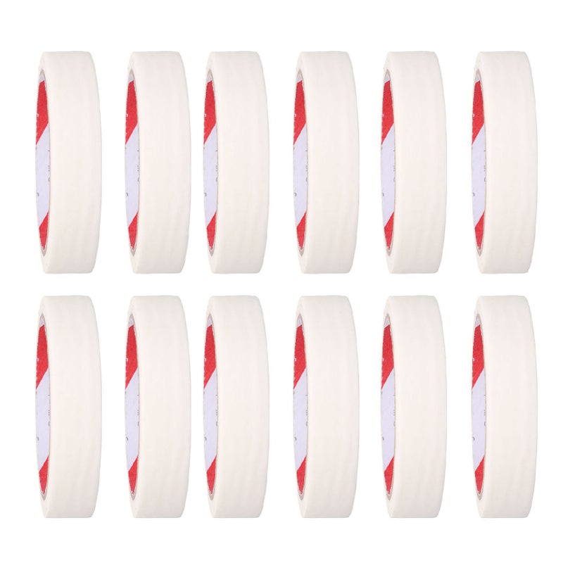 Masking Tape 20mm x 20m White 12 Rolls - Residue Free Peel Off Heatproof Design Automotive Paint Tape for Automotive Painting Home Decoration Craft Making - Image 1