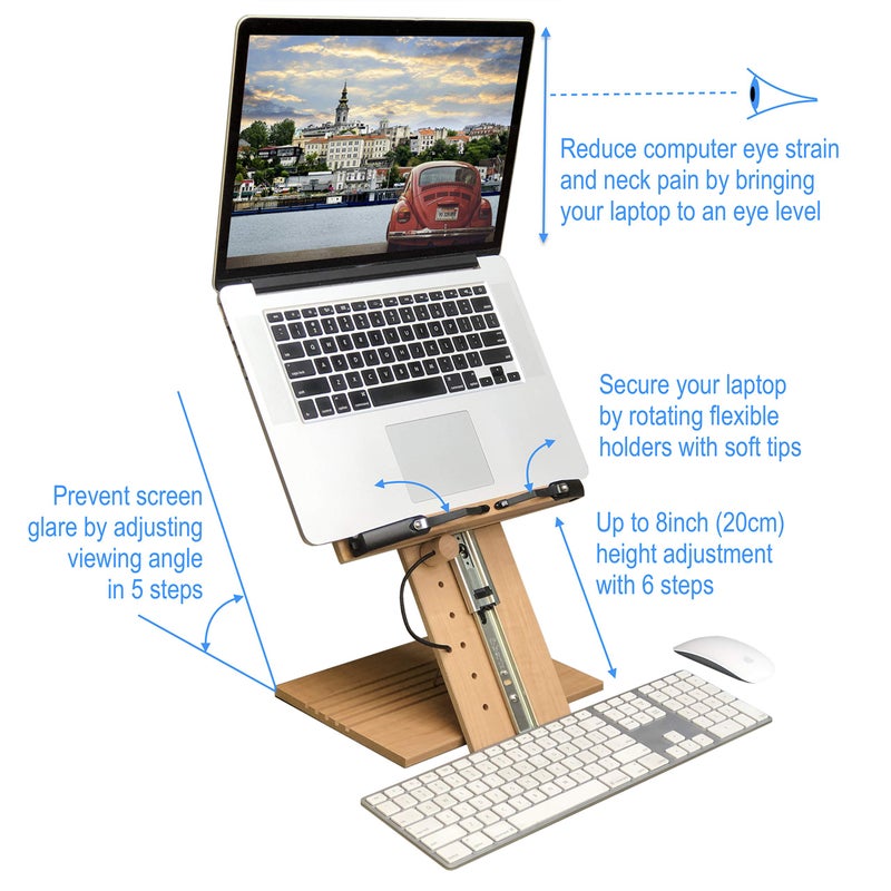 A+ BOOK STAND حامل كتب BS1500PRO القابل للطي القابل للتعديل في الارتفاع والمحمول الكبير لمستوى العين لقراءة خالية من اليدين للكتب الجامعية الثقيلة السميكة والأجهزة اللوحية بدون ألم في الرقبة - Image 3