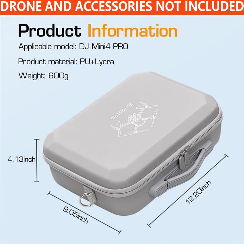 ZEITEL® Carrying Case for DJI Mini 4 Pro,Mini 4 Pro RC 2 Case Storage for DJI Accessories with Shoulder Strap Portable Travel and RC 2 Controller Only - Image 3