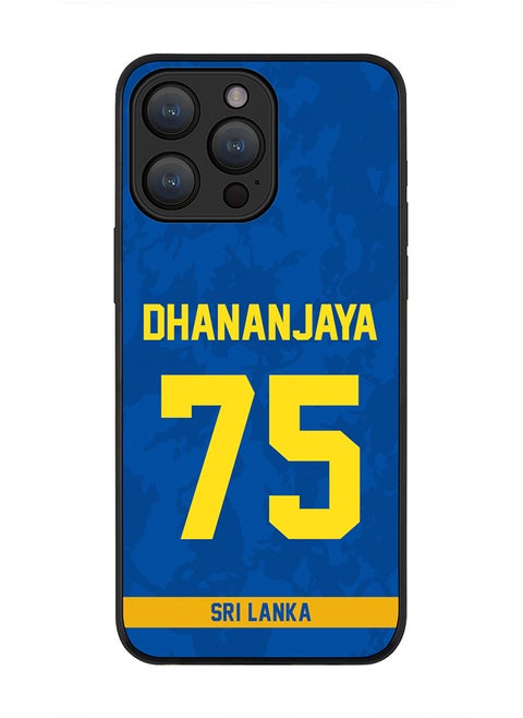 Cover for iPhone 15 Pro Max Case , Rugged Black Slim fit Flexible Thin Protective Phone Cases - Player Name - Dhananjaya de Silva, Jersey Number- 75